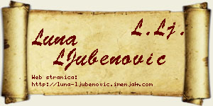 Luna LJubenović vizit kartica